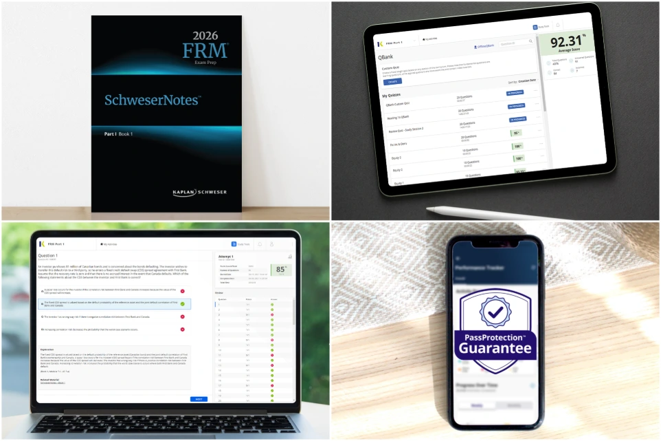 Kaplan Schweser - FRM Resources - Pack "Essential" (FRM Part I August, Année en cours, Package Delivery Fees)