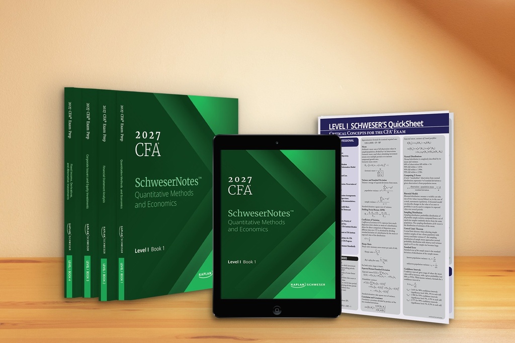 Kaplan Schweser - CFA Resources - Schweser Notes & Quicksheet (CFA Level I August, 2026, CFA Level III - Portfolio Management, eBook only)