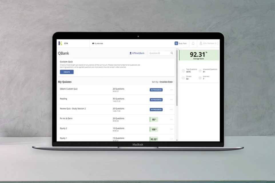 Kaplan Schweser - Ressources CFA - SchweserPro QBank (CFA Level I August, Année en cours, CFA Level III - Portfolio Management)