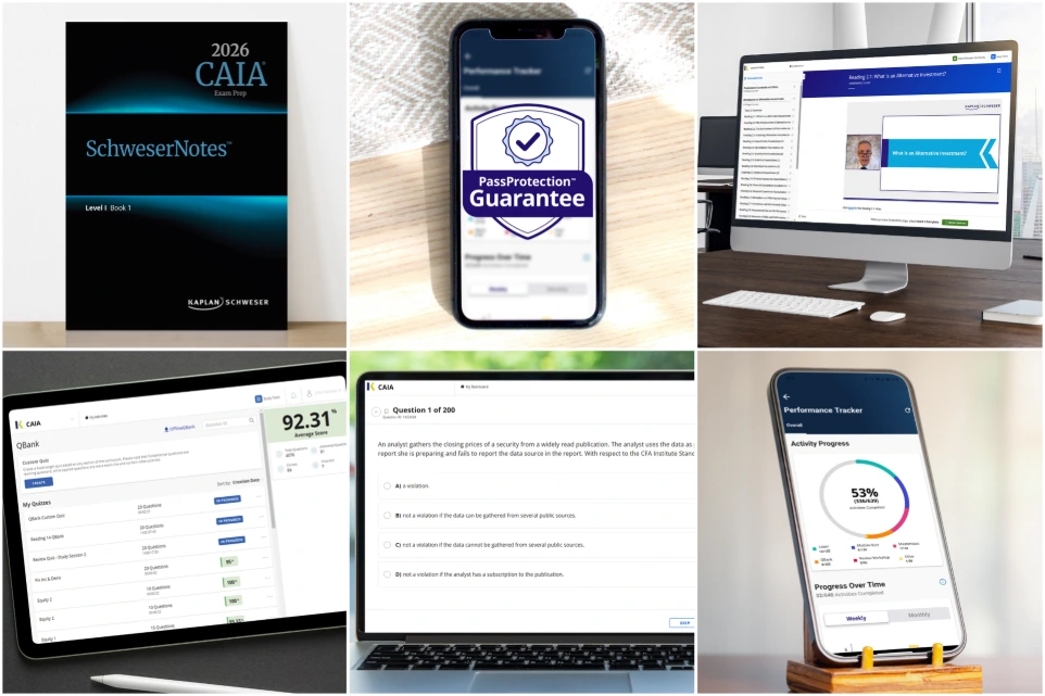 Kaplan Schweser - Ressources CAIA - Pack "Premium" (CAIA Level 1 March, Année en cours, Frais de livraison package)