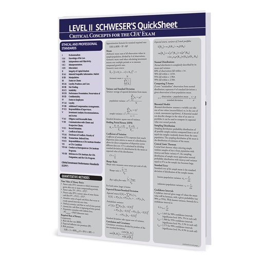 Schweser Level II CFA Quicksheet®